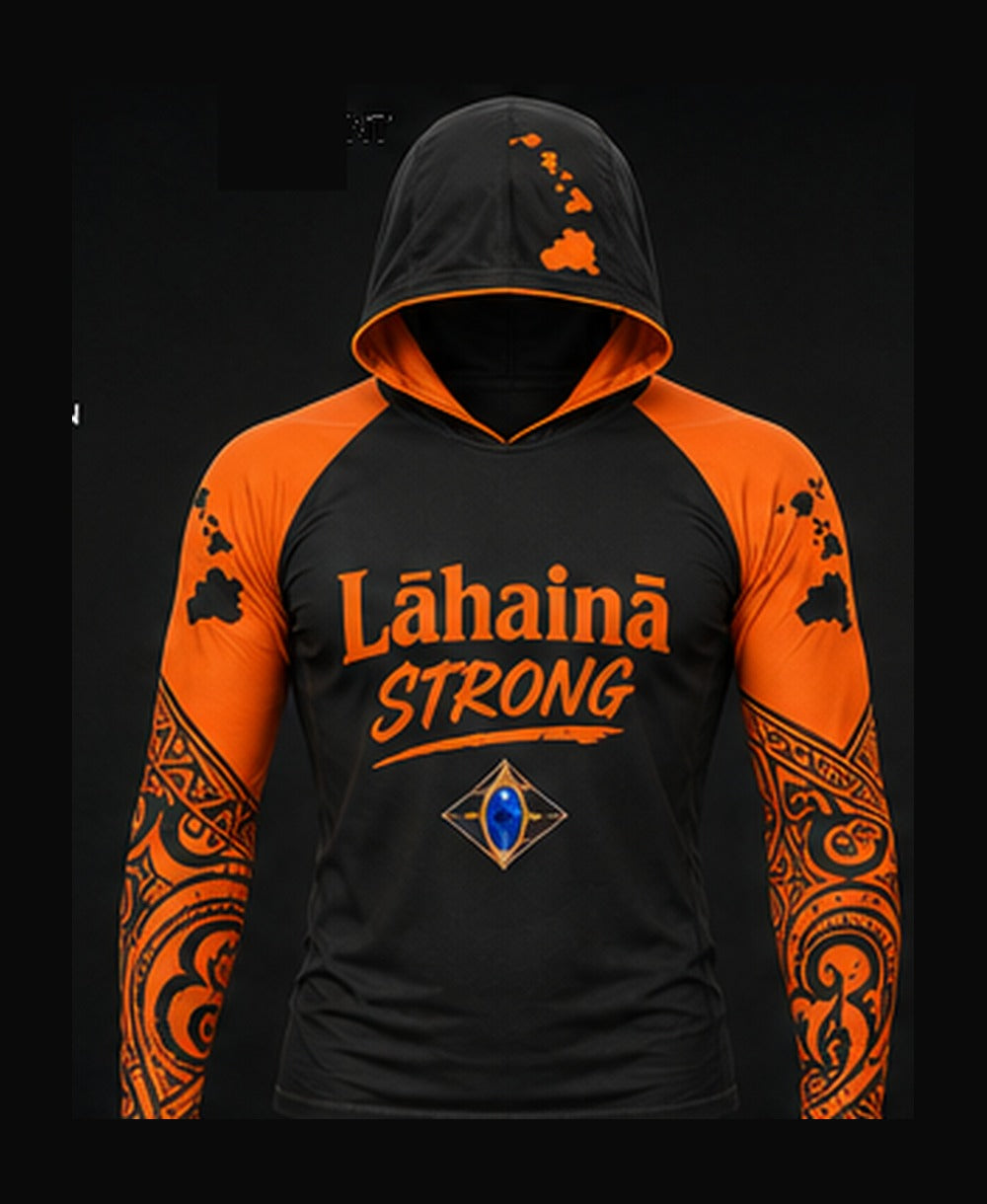Black / Bright Orange rashguard front