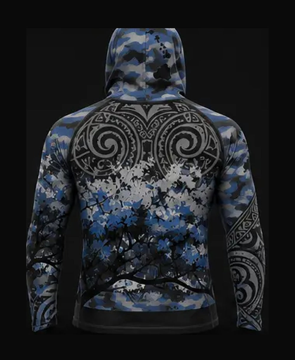 Black / Blue Camo rashguard back
