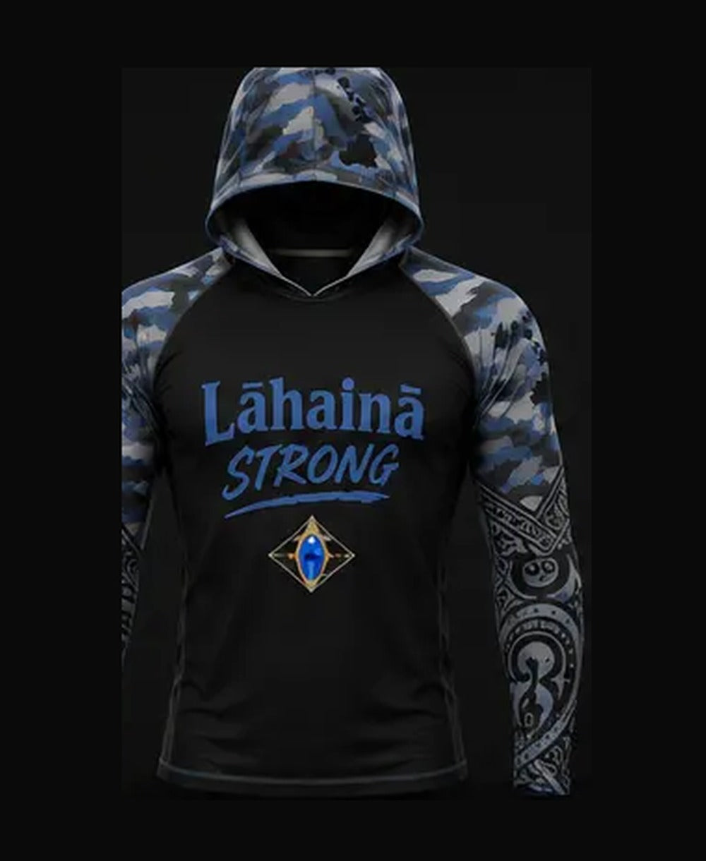 Black / Blue Camo rashguard front