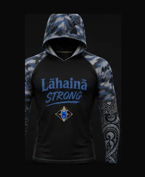 Black / Blue Camo rashguard front