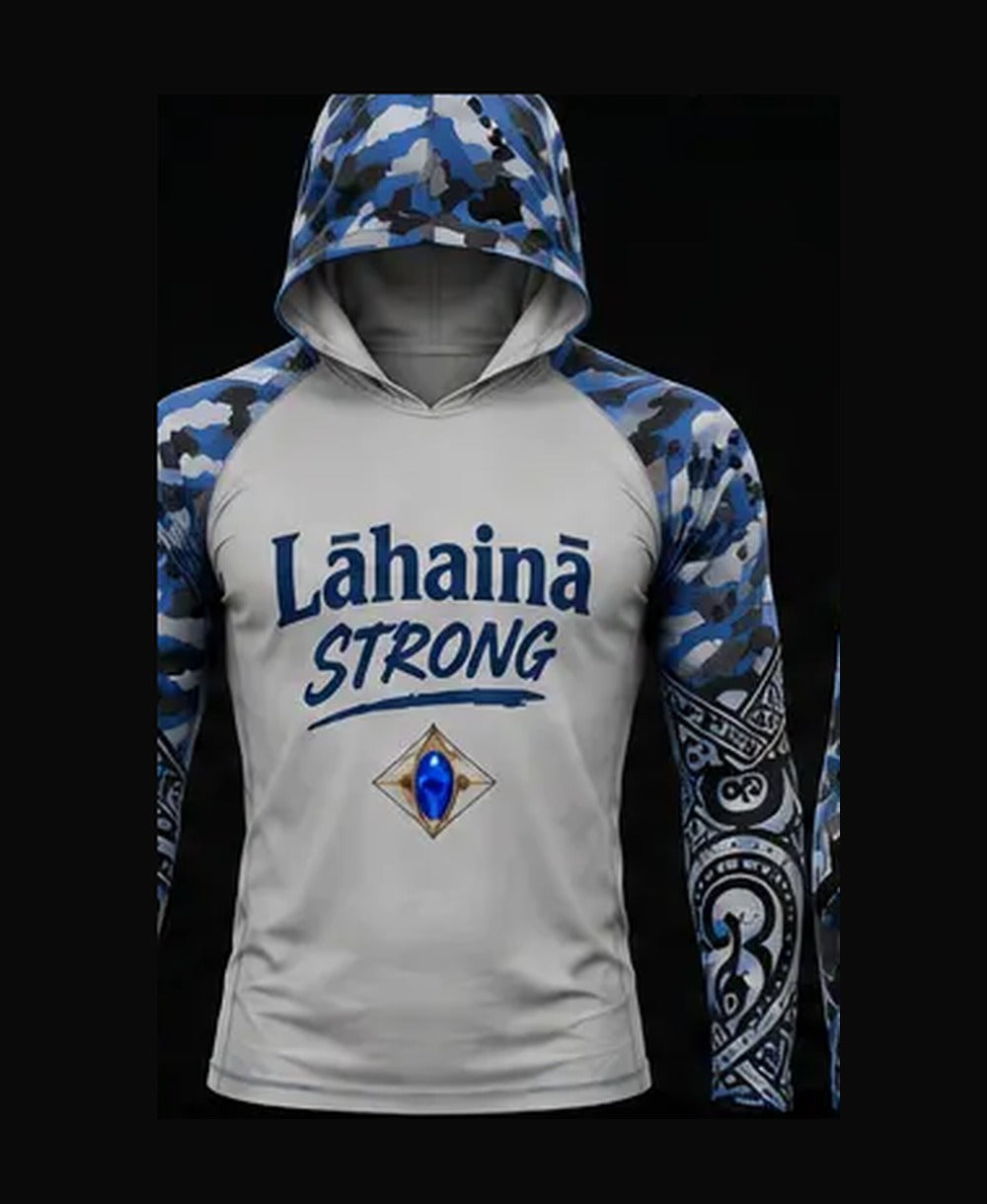 Light Gray / Blue Camo rashguard front