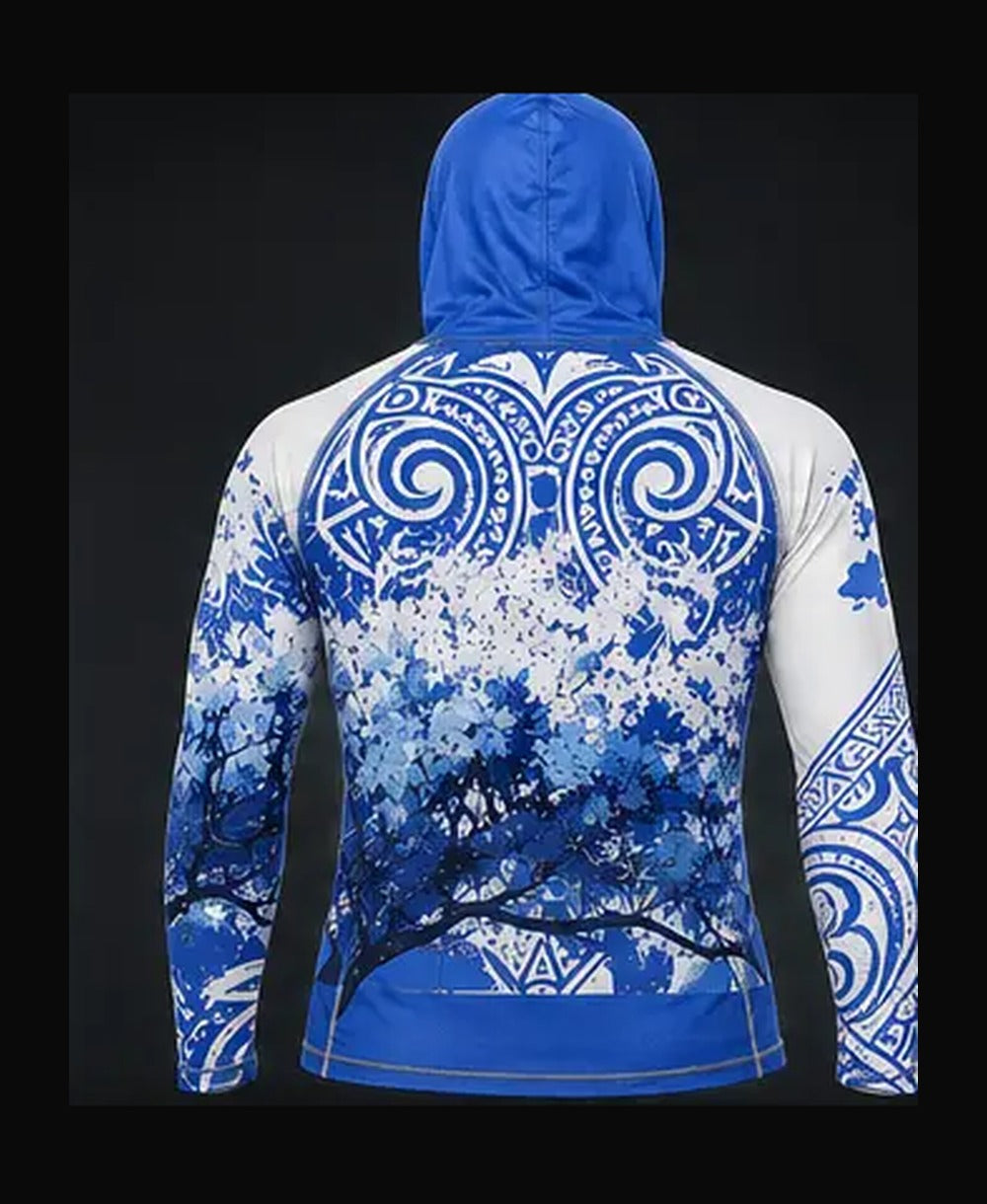 Ocean Blue / White rashguard back