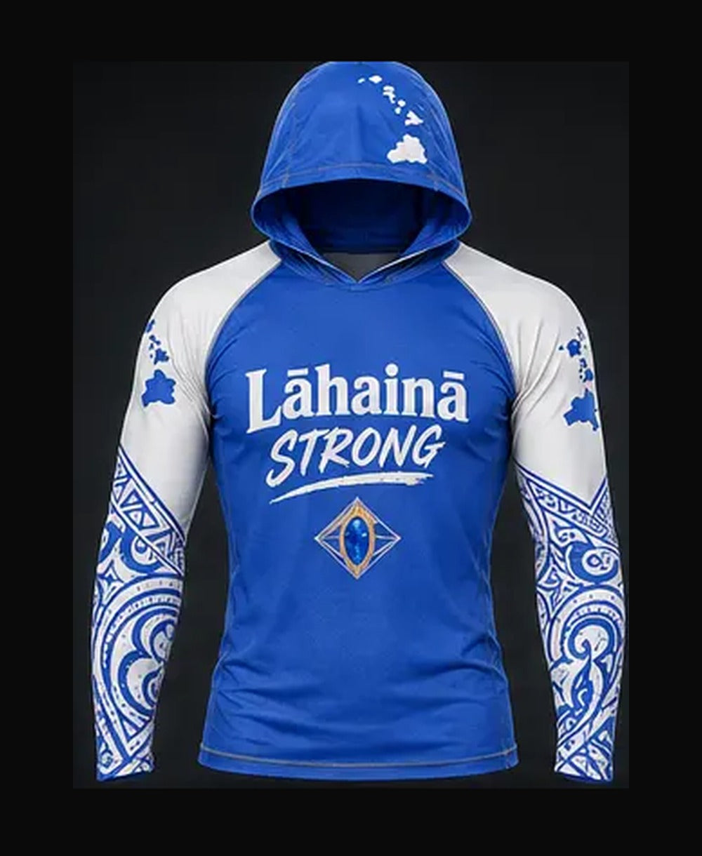 Ocean Blue / White rashguard front