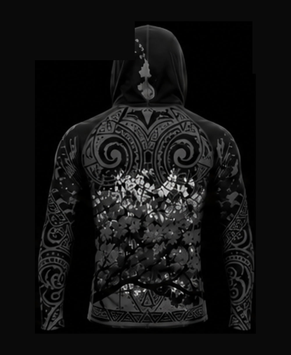 Deep Black / Light Black rashguard back