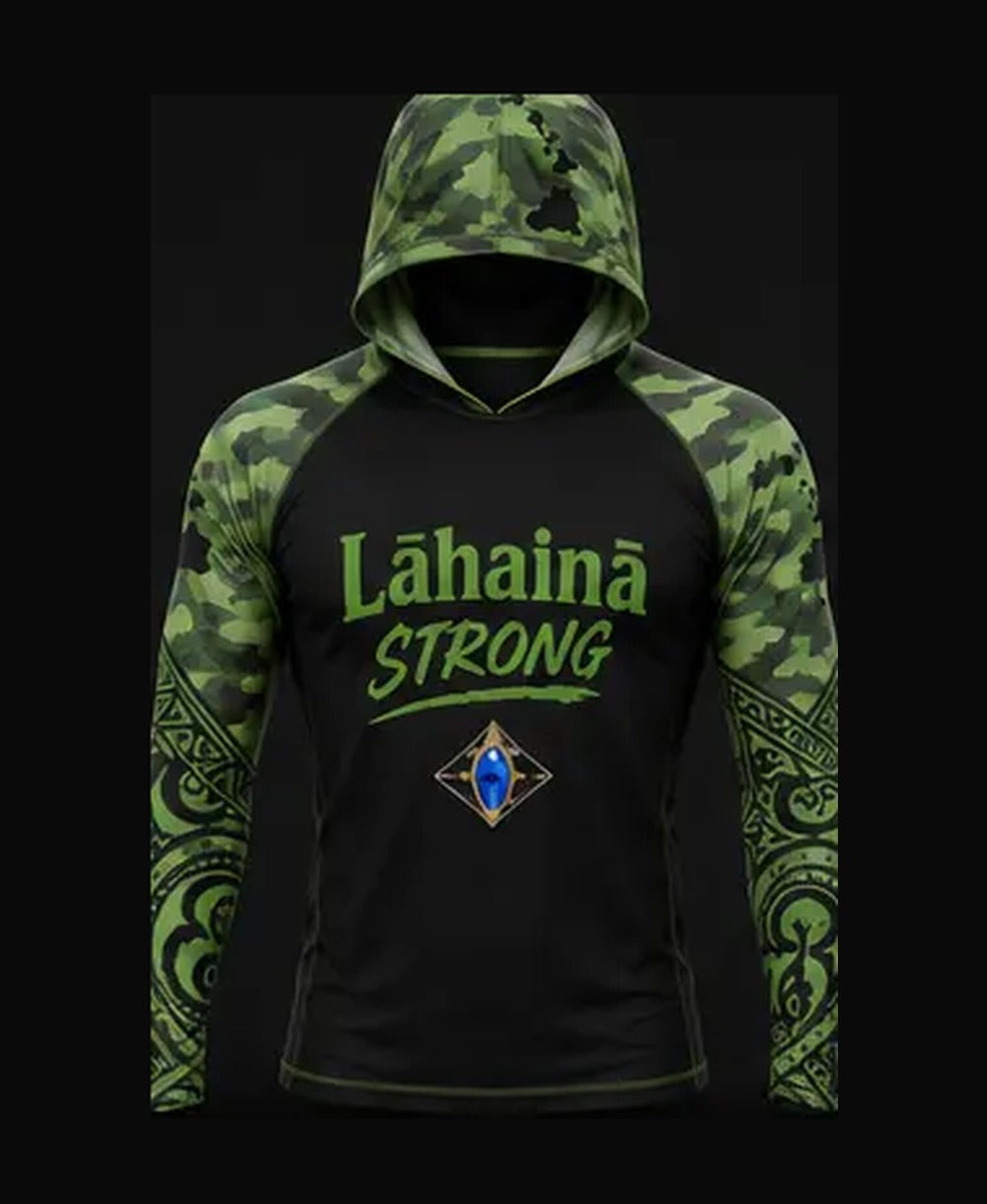 Black / Green Camo rashguard front