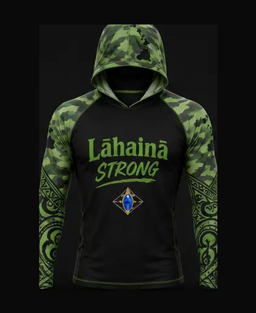 Black / Green Camo rashguard front