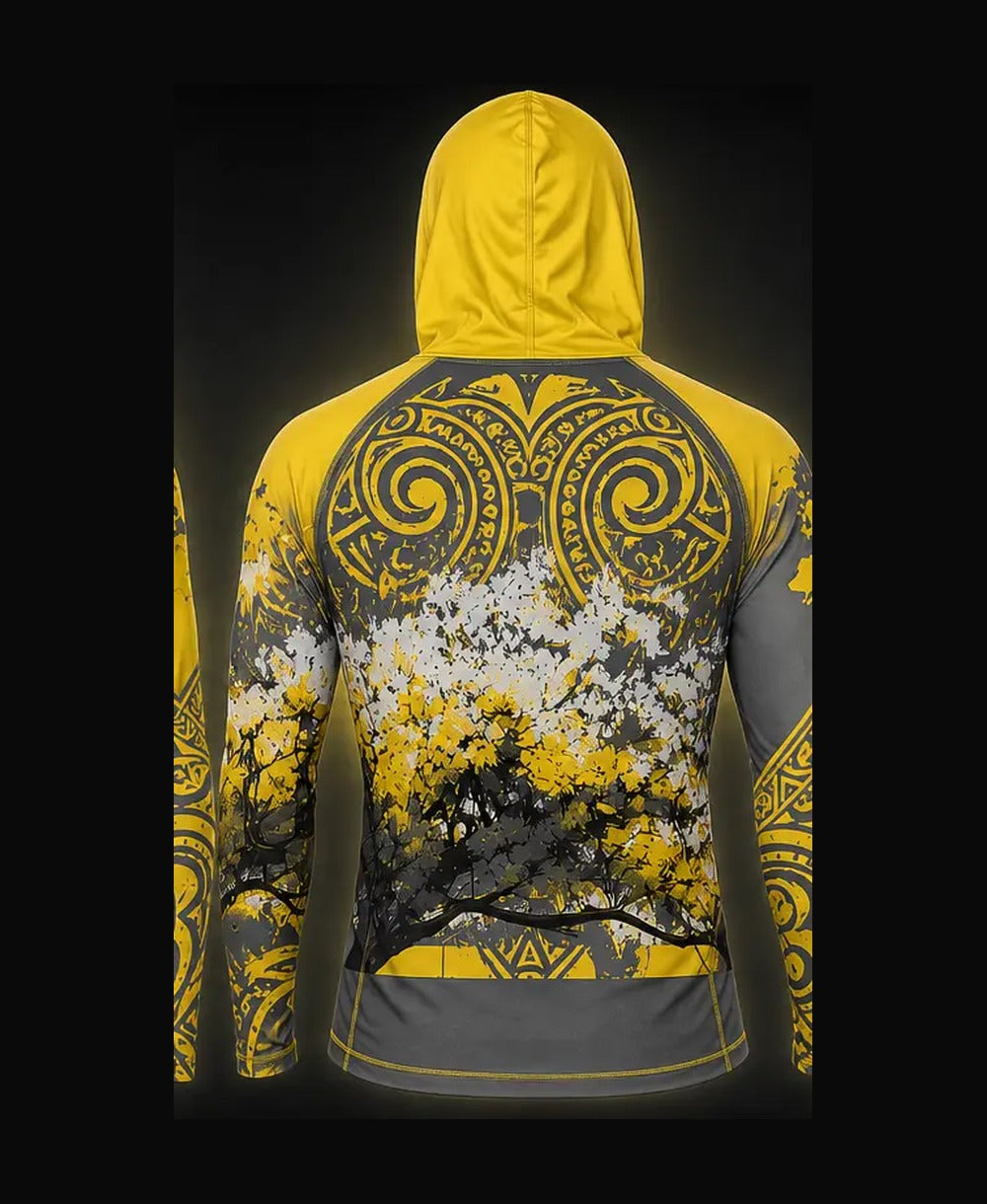 Storm Gray / Sun Yellow rashguard back