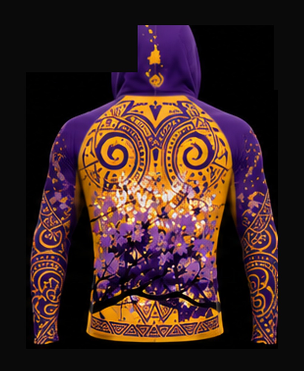 Gold / Royal Purple rashguard back