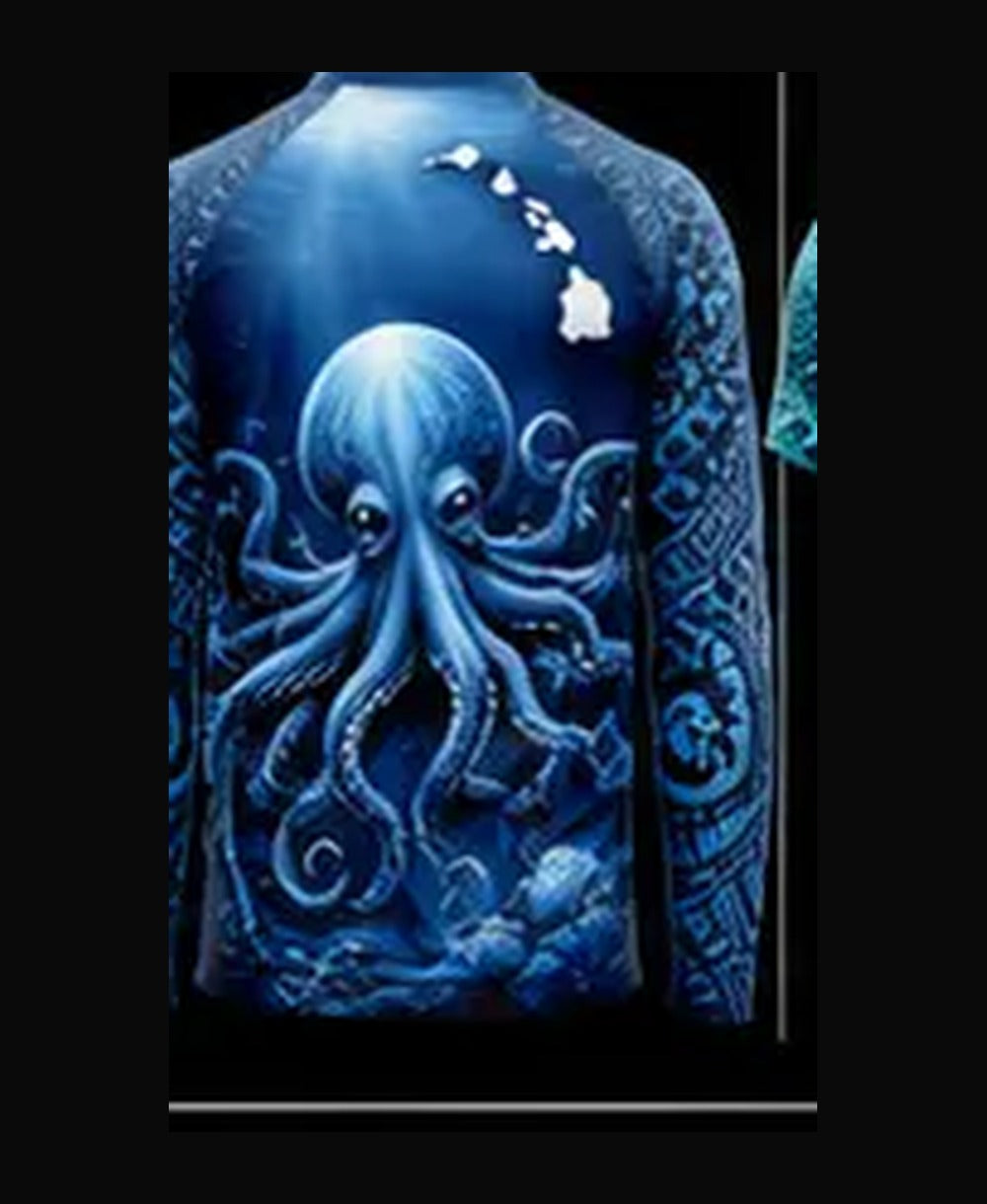 Octopus Royal Blue rashguard back
