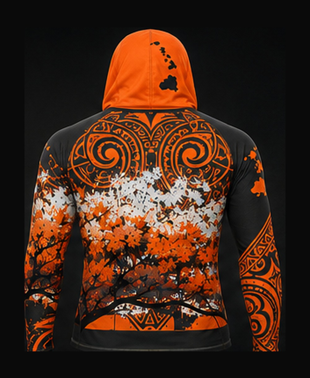 Bright Orange / Black rashguard back