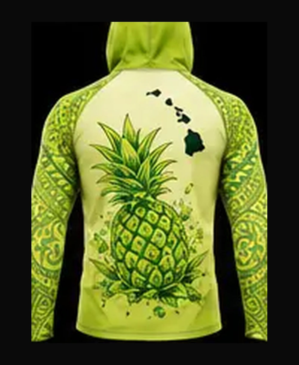 Pineapple Lime Green rashguard back