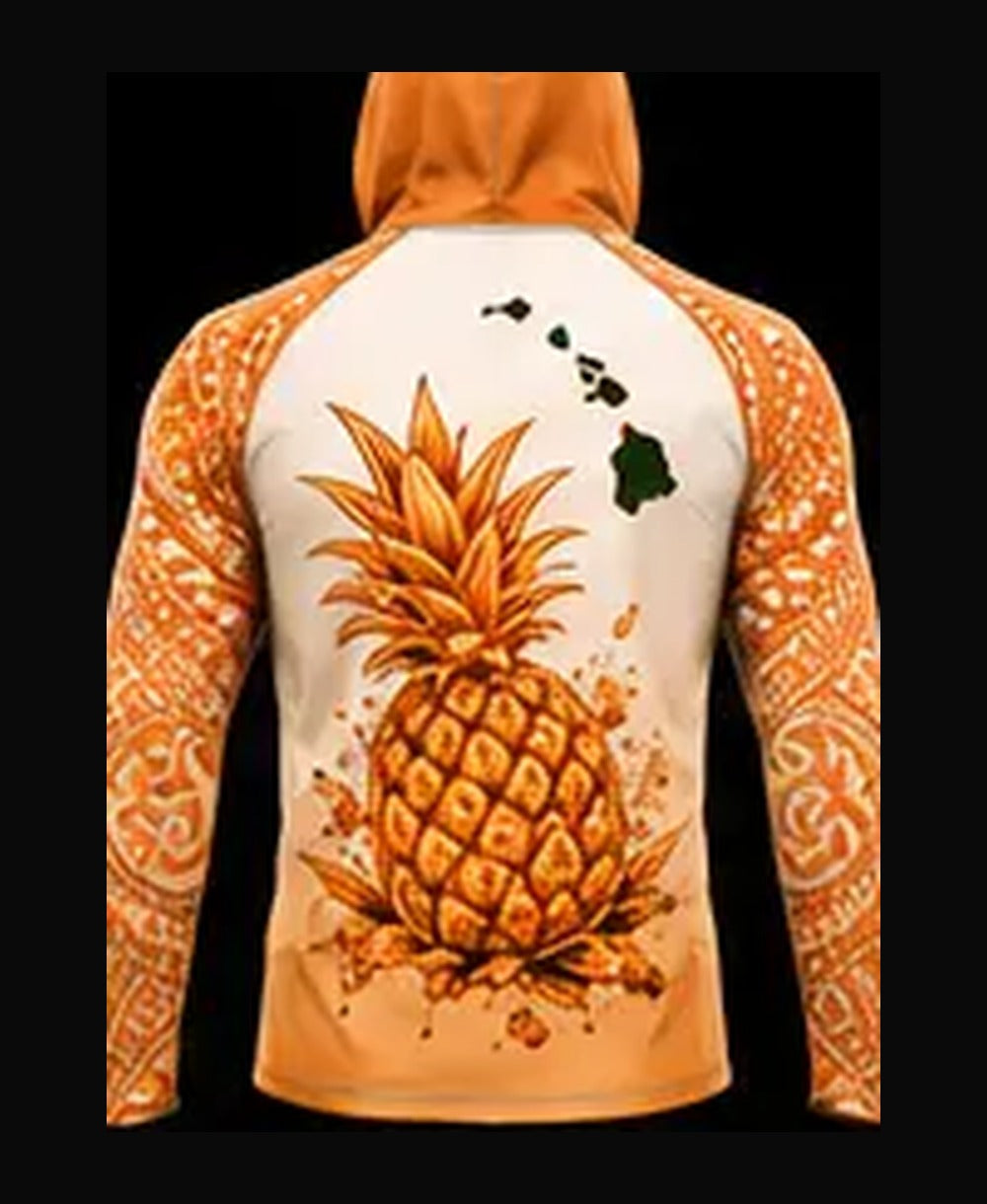 Pineapple Sunset Orange rashguard back