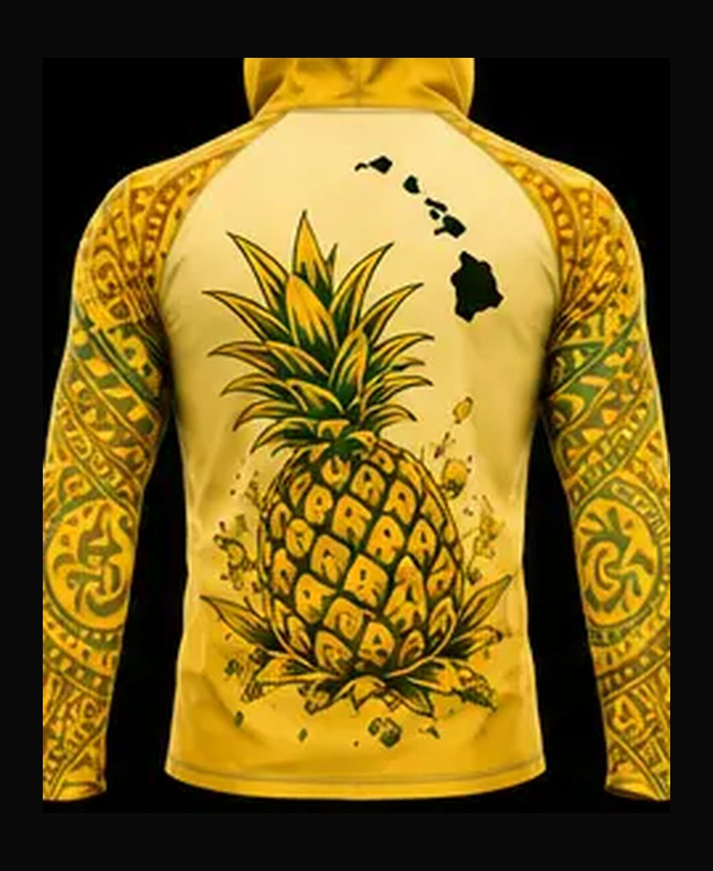 Pineapple Sun Yellow rashguard back