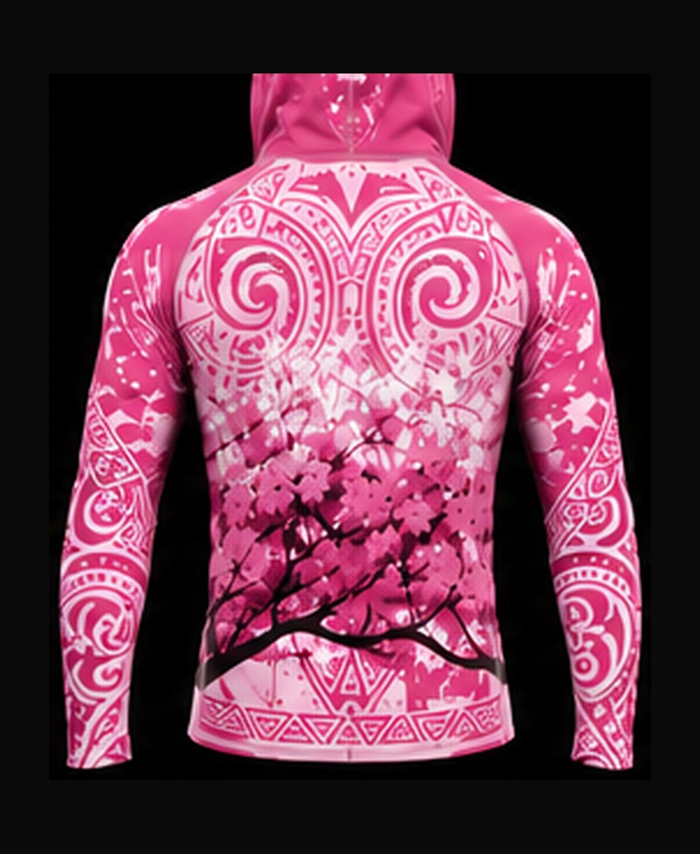 Hot Pink / Light Pink rashguard back