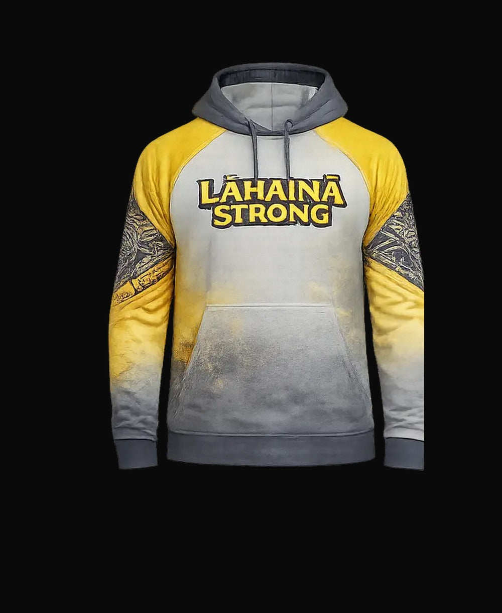 Yellow Sleeves / Gray Hood pullover front