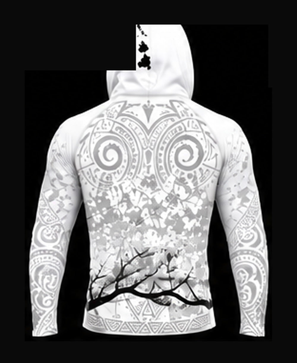 White / White reverse rashguard back