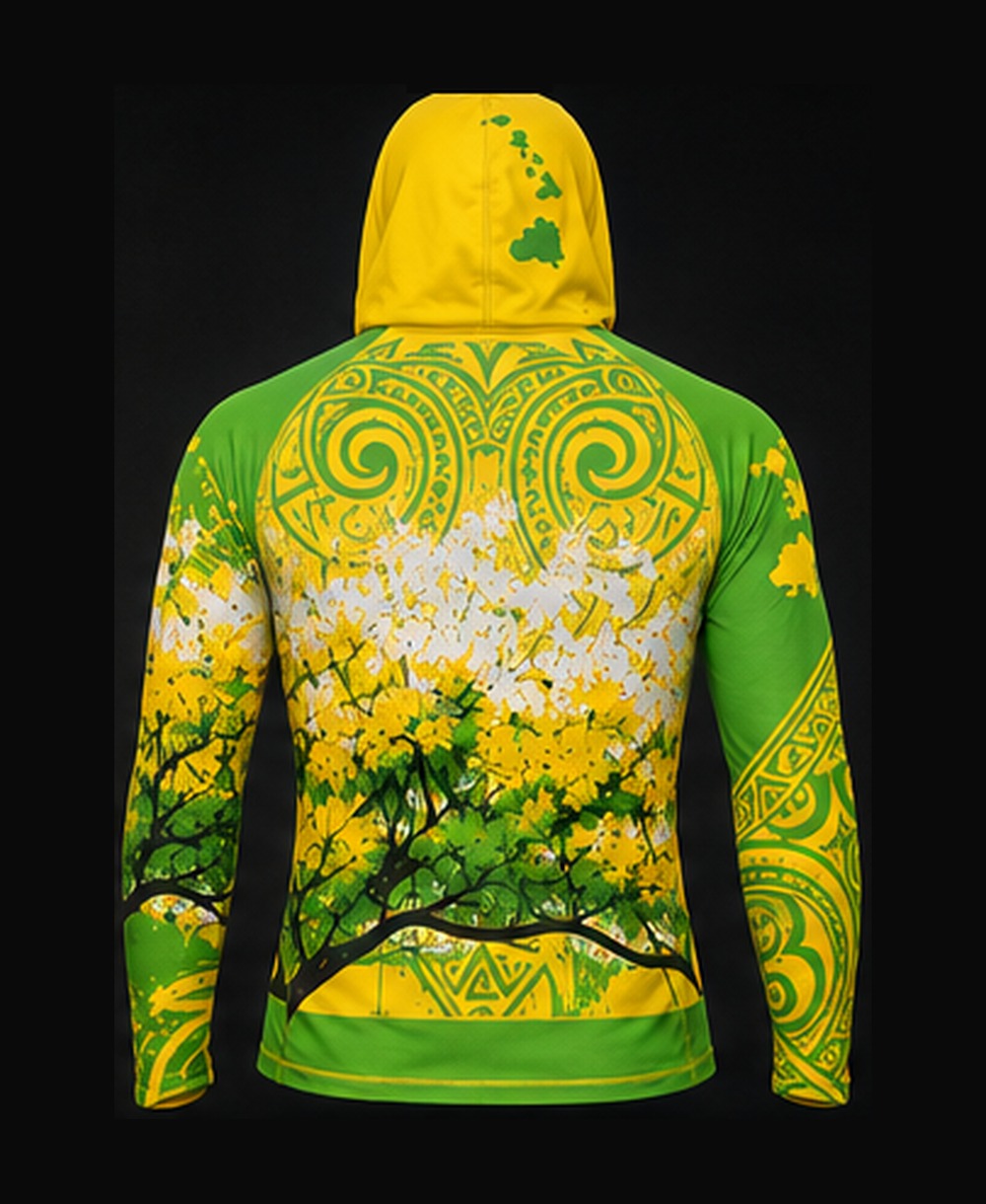 Yellow / Bright Green rashguard back