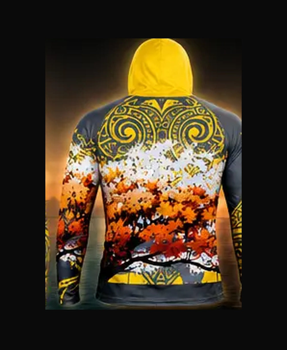 Sun Yellow / Storm Gray rashguard back